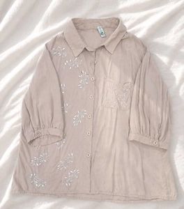 ˚𐙚 Newme embroidered cottagecore shirt 🌿🤍