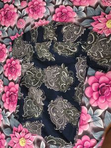 Men's Blue Paisley Print Short Sleeve Shirt