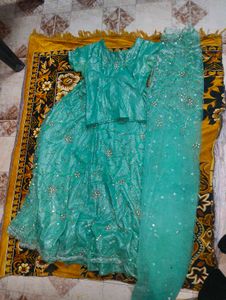 Sparkling Teal Lehenga Choli Set
