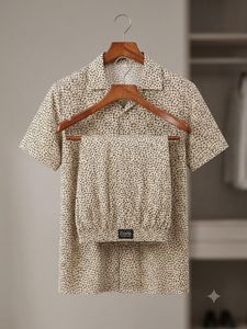 Men's Sleepwear Set Leapoard print waist 32