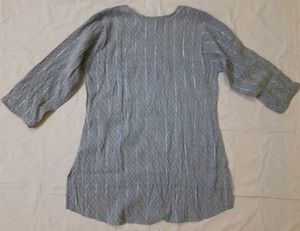 Mens Short Kurta With Black Mirror Work