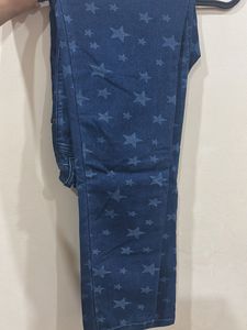 Star Print Denim Jeans