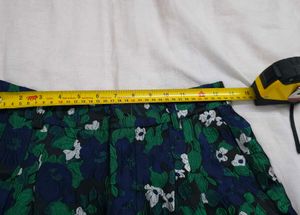 Korean Floral High-Waisted Structured Shorts