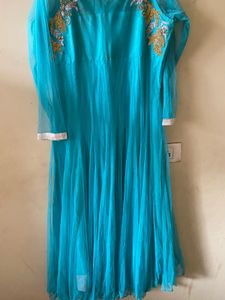 Beautiful Teal Embroidered Gown