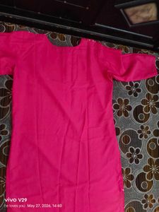 Beautiful Pink Kurta with Gold Print
