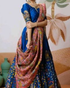 Blue Embroidered lehenga set