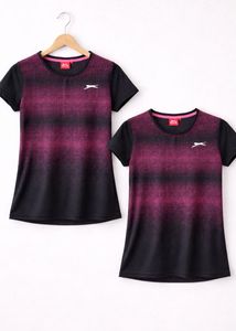 Slazenger Women Black Pink Sports T-Shirt M