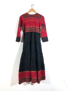 Black&amp;Red Printed Kurta(Women’s)