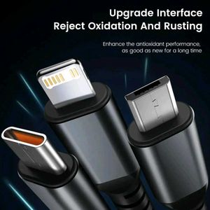 3-in-1 Fast Charging Cable  (Pack Of 2)