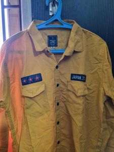 Men's Mustard Yellow Casual Shirt