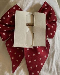 Red Polka Dot Fabric Bow Hair Clip