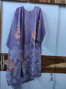 Purple Floral Kurta Set