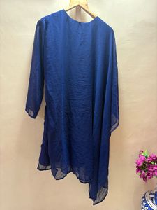 handwork  Blue Embroidered Kurta