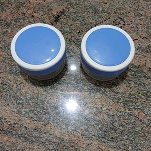 Set of 2 Blue &amp; White Celloware Containers/ Tiffin