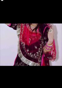 Embroidered Velvet Lehenga Choli Set