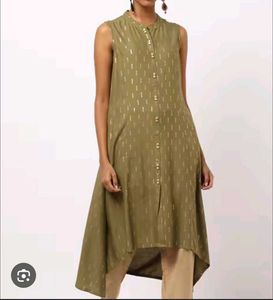 Stylish Olive Kurta with Gold Print