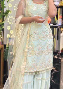 Embroidered padded sharara Set with dupatta