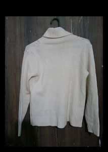 Cream Cable Knit Turtleneck Sweater