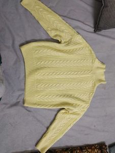 Yellow Cable Knit Pullover