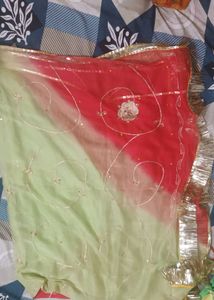 Beautiful Red & Green Ombre lehanga