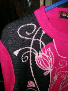 Vibrant longline knit Floral Print Sweater
