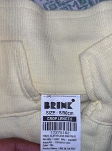 Sleeveless Yellow Polo top
