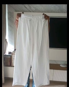 Cozy Textured White Shirt Trouser  Set