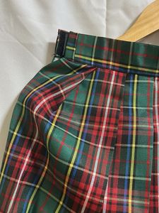 Pleated Plaid Skirt