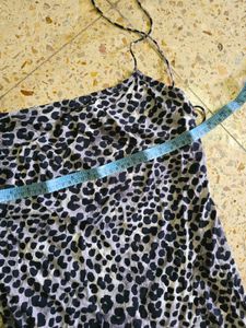Leopard Print Slip Dress with Slit