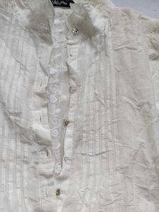 Bohemian Cream Lace Trim Blouse