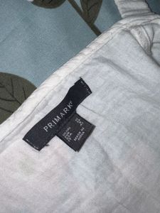 White Button-Down Romper With Pocket