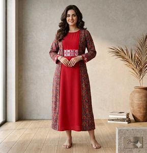 Long frock with Printed Shrug