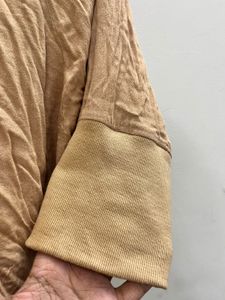 Brown Ruffled V-Neck Top