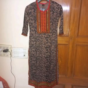Latest Cotton Kurti With Embroidery And Mirror Wor