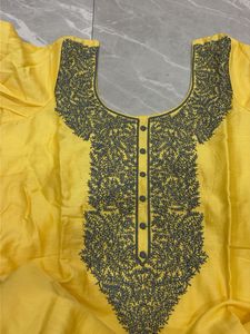 Elegant Yellow Embroidered Kurta Set