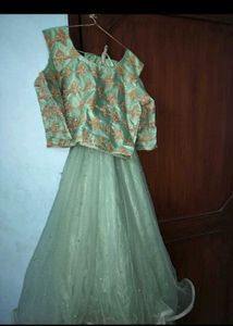 Elegant Bottle Green Lehenga Choli Set