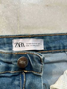Zara Blue High Waist Denim Jeggings