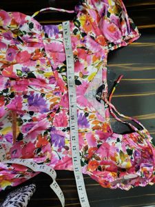 Floral Print Puff Sleeve Mini Dress