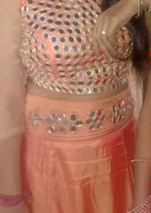 peach lehnga choli