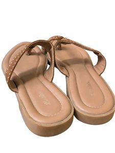 Bata Brown Studded Flat Sandals for Women