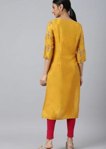 Elegant Yellow Printed Kurta