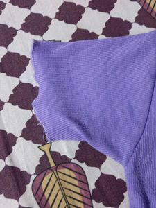 Lavender Ribbed Lettuce Hem Top
