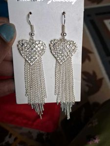 Heart Tassel Drop Earrings