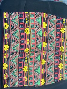 UNUSED Mini Skirt - Funky Smiley Graphic