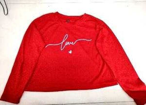 Red "Love" Graphic Sweatshirt