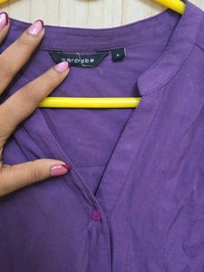 Wardrobe Stylish Purple Button-Up Shirt