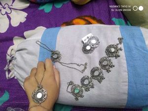 Oxidized Silver Necklace and Earring Set