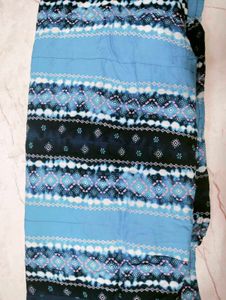 Blue Striped Sleeveless Midi Dress