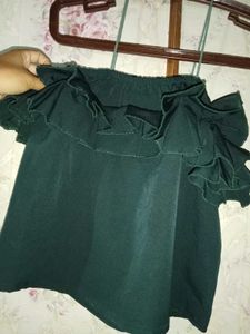 Green Ruffle Top