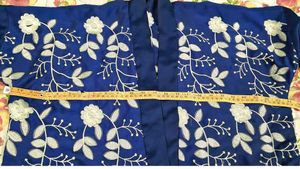 Embroidered Burqa &amp; dupatta Navy Blue Embroidery